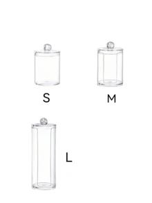 1pc Swab Holder, Makeup Remover Pad Dispenser, Covered Makeup Remover Pad Storage Box, Transparent Cosmetic Organizer, Bathroom Makeup Swab & Pad Holder - Multicolor - View 4