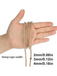 1pc Assorted 2/3/4mm Yellow Rope, Plumbing Braid, DIY Craft Rope, Art Decoration, Gift Packaging Rope - Brown - View 2