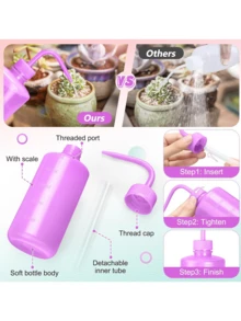 1/2PCS, Plastic Squeeze Bottle - Rinse Bottle Watering Tool, Plant And Flower Succulent Plant Watering Bottle, With Plastic Bent Mouth, Potted Plant Sharp Mouth Watering Bottle, Tattoo Cleaning Bottle - Multicolor - View 3