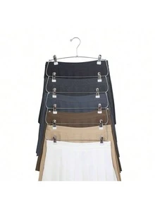 6-Layer Metal Skirt Clip, White, Minimalist & Practical Multi-Function - Black and White - View 8