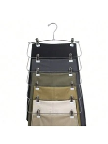 6-Layer Metal Skirt Clip, White, Minimalist & Practical Multi-Function - Black and White - View 9
