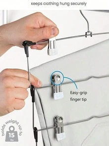 6-Layer Metal Skirt Clip, White, Minimalist & Practical Multi-Function - Black and White - View 11