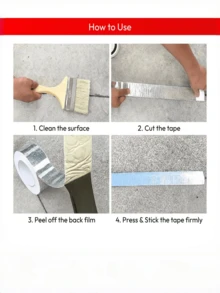 3m 5m 10m Butyl Aluminum Foil Tape Waterproof Leak Repair For RV Awning Window Glass Roof Boat Pipe Sealing Must Have Heavy Duty Tool - Multicolor - View 5