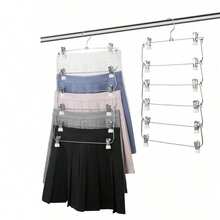 6-Layer Metal Skirt Clip, White, Minimalist & Practical Multi-Function - Black and White - View 1