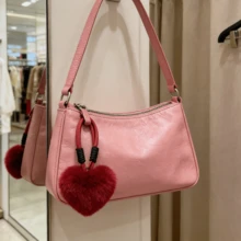 Joivida 1Pc Genuine Rex Rabbit Fur Red Bracelet – Fluffy Heart Bag Charms Cute Wholesale Pendants Toys - Multicolor - View 10