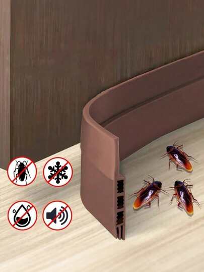 1m 3-Hole Self-Adhesive Door Bottom Seal Strip For Bedroom Door, Dustproof, Soundproof, Windproof, Suitable For Doors And Windows