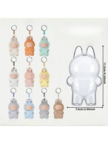 [Transparent Acrylic Protective Box] 1/2/3/6 Pieces, Suitable For LABUBU4.0/3.0/2.0/1.0 Mini Protective Box, 2025 New Protective Box, Acrylic Storage Box, Dustproof Protective Box, Transparent Storage Box, Very Suitable For Collecting And Displaying LABUBU4.0 | Love Monster Badge | Series Plush Toys. - Multicolor - View 1