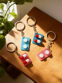 Zazumi 2 Stück süße Mini Medizin Pille Schlüsselanhänger, kreatives Auto Charm Anhänger, süßes Taschenzubehör Geschenk für Freunde, süßes Reisegeschenk, lustiger Auto Dekor, einzigartiges Geschenk für Apotheker, Krankenschwestern, Medizinstudenten - Verschiedenfarbig - Übersicht 9