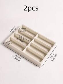 Sunglasses Storage Box, Beige Ice-Patterned Eyeglass Rack - Suitable For Both Men And Women (8 Compartments), 8 Ice-Patterned Compartments Are Used For Storing Glasses And Jewelry, Made Of Polyester Fiber Material. - Tray - View 11