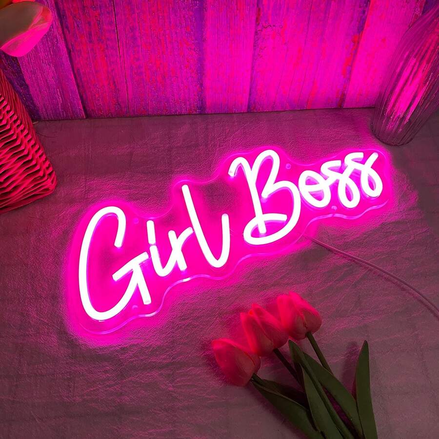 Girl Boss LED Ambient Light Fixture With Lettering, A Creative Ambient Light, Connects Via USB, Suitable For Holiday Decorations, Room Decor, Gifts, Parties, Dates, And Various Other Occasions. - Multicolor - View 1