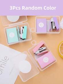 1PC/3Pcs Super Small Cute Stapler With Staple, School Supplies,Small Gifts For Friends And Classmates, ,Back To School, Christmas - Multicolor - View 4