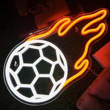 New Football Fire Pattern LED Ambience Light - Dual Color Creative Lamp USB Powered, Perfect For Festival, Bedroom, Party, Dating & Gift Idea - Multicolor - View 3