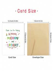 1Set Merry Christmas, Teacher Appreciation Card - The Perfect End-Of-Year Greeting To Thank Teachers, A Holiday Classroom Gift From Students - Multicolor - View 3