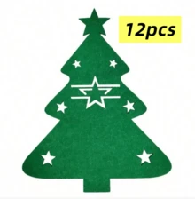 12 Pieces Christmas Tree Silverware Holders, Felt Tableware Bags Christmas Table Decorations, Christmas - Multicolor - View 11