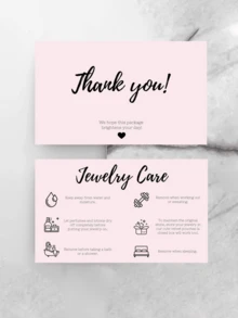 50Pcs Jewelry Care Card , Jewelry Care Instructions Card, Thank You Card, Jewelry Packaging Insert Back To School,Back To School,School Supplies - Multicolor - View 3