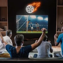 New Football Fire Pattern LED Ambience Light - Dual Color Creative Lamp USB Powered, Perfect For Festival, Bedroom, Party, Dating & Gift Idea - Multicolor - View 5
