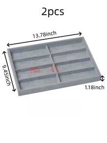 Sunglasses Storage Box, Beige Ice-Patterned Eyeglass Rack - Suitable For Both Men And Women (8 Compartments), 8 Ice-Patterned Compartments Are Used For Storing Glasses And Jewelry, Made Of Polyester Fiber Material. - Tray - View 12