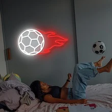 New Football Fire Pattern LED Ambience Light - Dual Color Creative Lamp USB Powered, Perfect For Festival, Bedroom, Party, Dating & Gift Idea - Multicolor - View 9