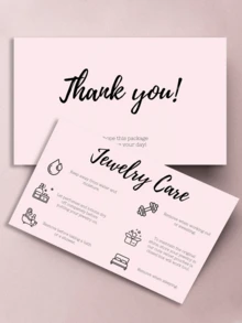 50Pcs Jewelry Care Card , Jewelry Care Instructions Card, Thank You Card, Jewelry Packaging Insert Back To School,Back To School,School Supplies - Multicolor - View 1