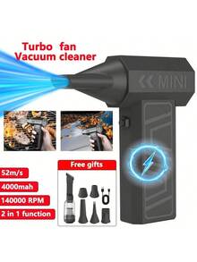140,000 RPM Turbo Fan Blower, Powerful Airflow, 3-Speed Adjustable Electric Duster, 52m/S Wind Speed, Brushless Motor Handheld Duct, High-Performance Automotive Cyclone Turbine, Air Cushion Inflation, Pet Dryer, BBQ Blower - Multicolor - View 3