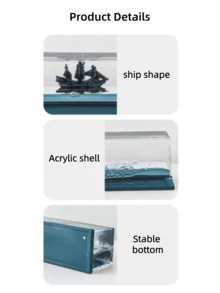1件装黑珍珠号海盗船造型桌面摆件，不下沉，航海主题，适用于家庭和办公室，是邮轮爱好者的完美礼物 - 彩色 - 查看 6
