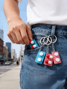 Zazumi 2 Stück süße Mini Medizin Pille Schlüsselanhänger, kreatives Auto Charm Anhänger, süßes Taschenzubehör Geschenk für Freunde, süßes Reisegeschenk, lustiger Auto Dekor, einzigartiges Geschenk für Apotheker, Krankenschwestern, Medizinstudenten - Verschiedenfarbig - Übersicht 2