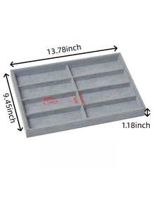 Sunglasses Storage Box, Beige Ice-Patterned Eyeglass Rack - Suitable For Both Men And Women (8 Compartments), 8 Ice-Patterned Compartments Are Used For Storing Glasses And Jewelry, Made Of Polyester Fiber Material. - Tray - View 10