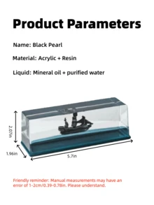 1件装黑珍珠号海盗船造型桌面摆件，不下沉，航海主题，适用于家庭和办公室，是邮轮爱好者的完美礼物 - 彩色 - 查看 3