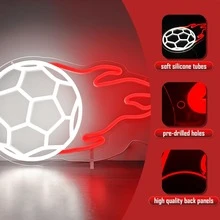 New Football Fire Pattern LED Ambience Light - Dual Color Creative Lamp USB Powered, Perfect For Festival, Bedroom, Party, Dating & Gift Idea - Multicolor - View 4