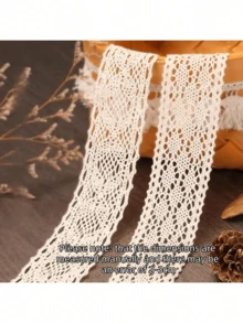 10M Cinta de encaje con borde de encaje, material de tela para decoración, manualidades DIY con ribete de encaje, Navidad Día de San Valentín - Multicolor - Ver 6