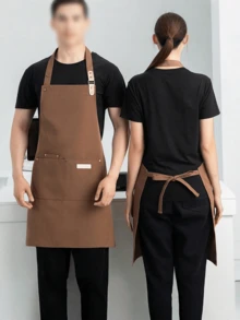 一件装防水帆布围裙，男女皆宜，适合厨师使用。经久耐用，适用于餐厅、酒店、面包店、美容院、美甲店、花园、家庭清洁、烧烤和理发店等场所。 - 彩色 - 查看 2
