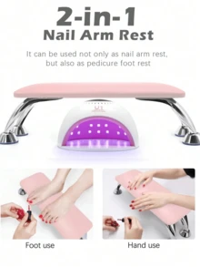 可调节U型美甲师扶手 - 白色PU皮革手托 - 彩色 - 查看 9