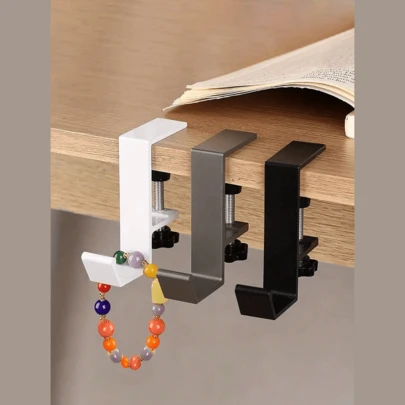 1PC Adjustable Table Edge Hook, High-Load Capacity, Durable, Versatile Storage For Backpacks, Water Bottles, Easy To Install, Stylish In,School Supplies,Back To School