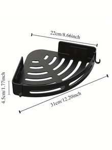 3 Pieces, Space Saving Triangular Corner Shelf - Durable Wall Mounted Bathroom Shampoo, Shower Gel And Cosmetics Storage Rack - Easy To Install, Non-Slip Design, Corner Shower Box, Corner Shower Shelf, Shower Shelf For Indoor Shower, Simple Shower Corner Shelf, Corner Storage Rack For Bathroom, Bathroom Corner Shelf, Shower Shelf - Black - View 3