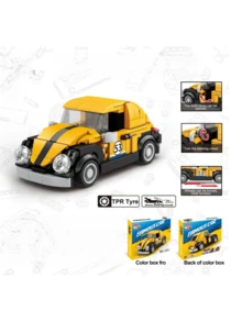 MINKOJA Yellow & Black Retro Beetle-Style Car Building Blocks (308PCS) - Operable Parts Kit With TPR Tyre - Multicolor - View 4