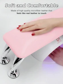 可调节U型美甲师扶手 - 白色PU皮革手托 - 彩色 - 查看 8