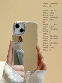 Apple Y2k Plating Mirror Phone Case Compatible With IP 11/12/13/14/15/16/17 Pro/Pro Max Waterproof Shockproof Anti-Fall Scratch Resistant - Silver - View 27