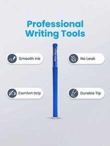 10PCS Blue Matte Rod Neutral Pen 0.5 Water Pen Signature Water Based Black Blue Red Pen Student Supplies Office Stationery - Blue - View 4