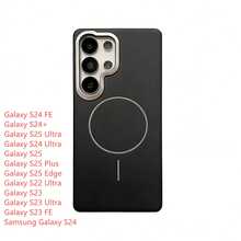 奢华磁吸电镀镜头无线充电手机壳，兼容三星 Galaxy S25 S24 S23 S22 Ultra Plus S25 EDGE，柔软防震保护套 - 黑色 - 查看 11
