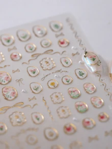 1 Miếng Dán Móng Tay Hình Hoa Tulip Thạch Đồng, Miếng Dán Móng Tay Hình Hoa Ngọc Trai Kiểu Nhật Dễ Thương, Decal Móng Tay Hoa 5D Tự Làm. - Nhiều màu - Xem 5