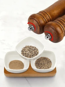 1pc, Pepper Grinder, Household Sea Salt Ginder, Wooden Spice Grinder, Manual Pepper Mill, Spice Crusher, Reusable Spice Bottle For BBQ Picnic Camping, Kitchen Gadgets, Valentine's Day Gifts, Kitchen Decoration - Multicolor - View 6