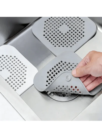 1/3/4PCS, Sewage Drain Plug With Suction Cup Floor Drain Pad, Kitchen And Bathroom Anti Clogging Hair Filter Screen