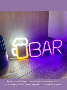 1PC Neon Bar Sign,LED Neon Bar Cup Logo , Battery Or USB Powered Neon Light For Home Bar, Bar, Party Wall Decor - Multicolor - View 14