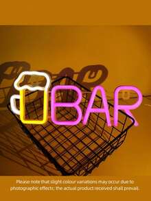 1PC Neon Bar Sign,LED Neon Bar Cup Logo , Battery Or USB Powered Neon Light For Home Bar, Bar, Party Wall Decor - Multicolor - View 19