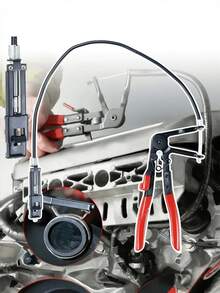 Heavy Duty 1/2 Pieces Hose Clamp Pliers Set With Long Wire Spring, Car Disassembly Kit, Flexible Hose Clamp Tool With Harness For Automotive Repair & Maintenance Manual Tool Kit - Red - View 5