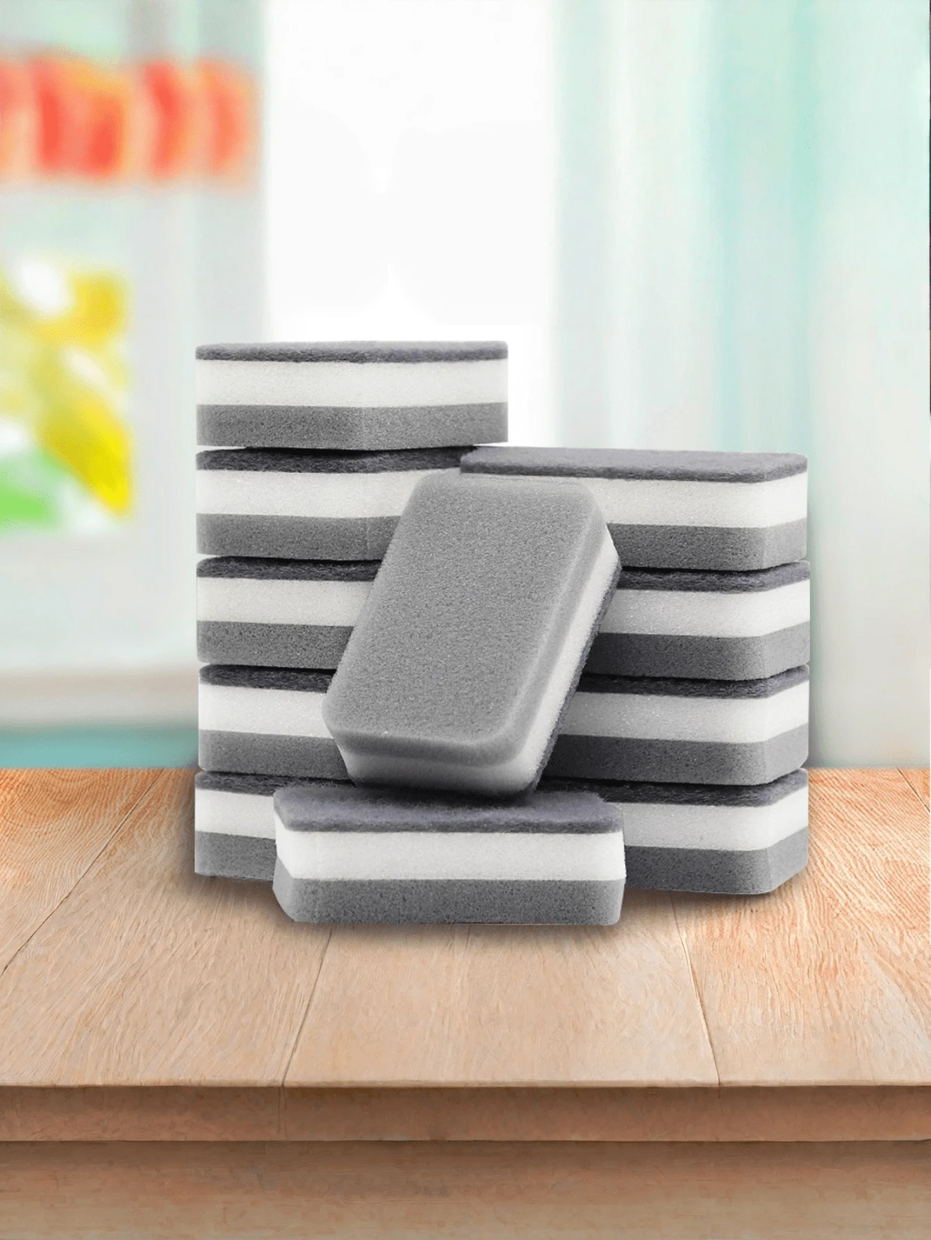 24件套清洁海绵、百洁布、方形抹布、简约洗碗巾、水槽/炉灶清洁布、抗菌可水洗清洁刷，厨房用品，小型厨房清洁工具 - 灰色 - 查看 1