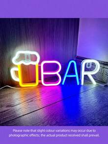 1PC Neon Bar Sign,LED Neon Bar Cup Logo , Battery Or USB Powered Neon Light For Home Bar, Bar, Party Wall Decor - Multicolor - View 15