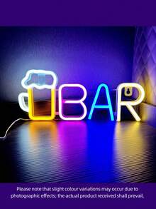 1PC Neon Bar Sign,LED Neon Bar Cup Logo , Battery Or USB Powered Neon Light For Home Bar, Bar, Party Wall Decor - Multicolor - View 20
