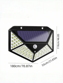 1PC 100 114 LED Solar Wall Light Intelligent Light Motion Sensor Auto Brightness Adjustment Four Side Luminous Waterproof Outdoor For Garden Pathway Driveway Garage Security Lighting - Multicolor - View 3