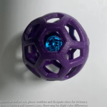 1pc Color Hollow Design Christmas Rubber Squeaky Ball Toy With Bell For Dogs & Cats - Multicolor - View 13